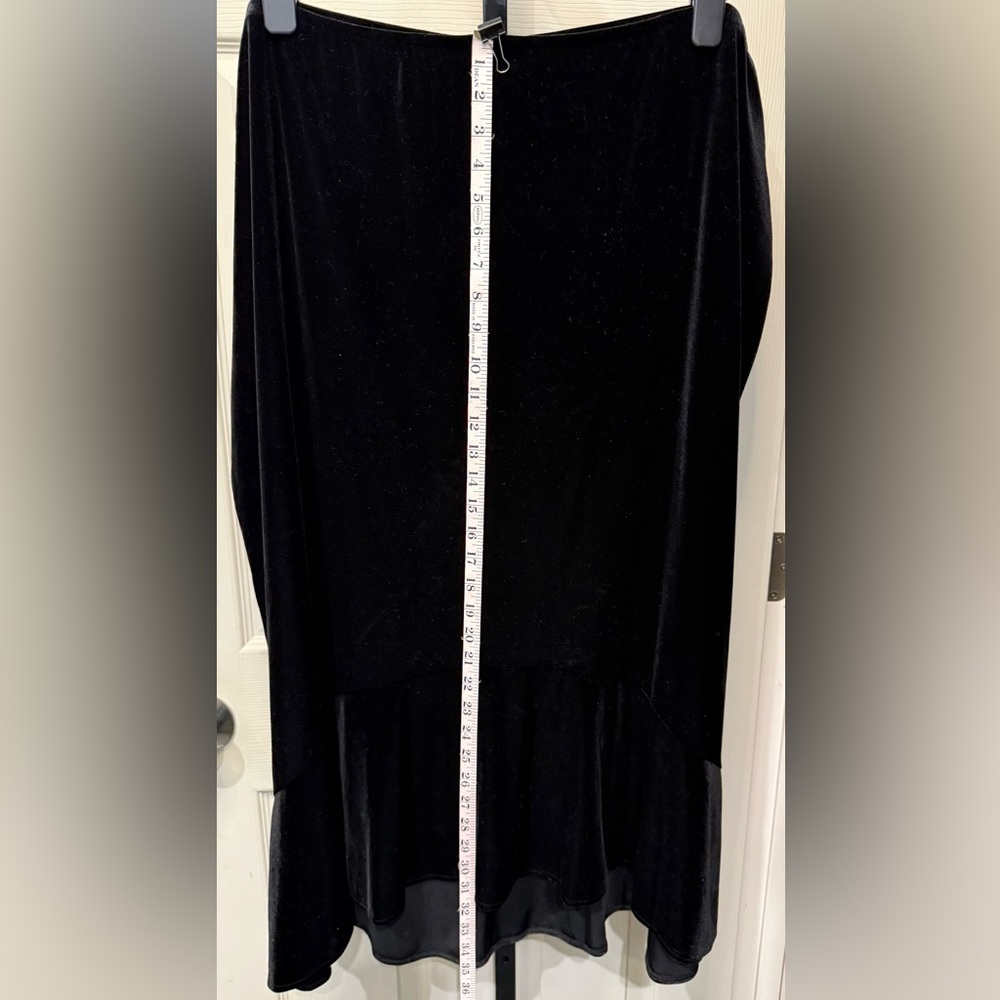 Fashion Bug Black Velvet High-Low Skirt - Picture 3 of 5
